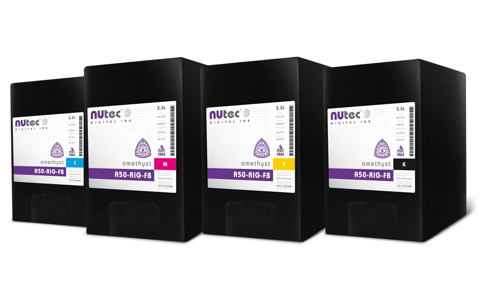 NUtec digital ink A50-RIG-FB 2.5L container for UV printing on HP® FB series, rigid UV ink for digital printing applications