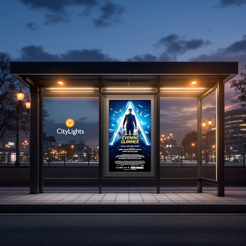 Transit shelter poster inks on backlit bus-shelter display by NUtec Digital Ink
