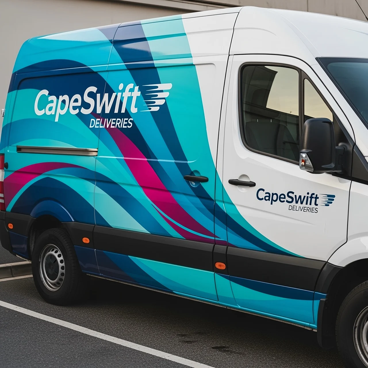 Large delivery vehicle wrapped with high-end cast self-adhesive vinyl from NUtec Digital Ink, showcasing vibrant colors and durability for vehicle signage.