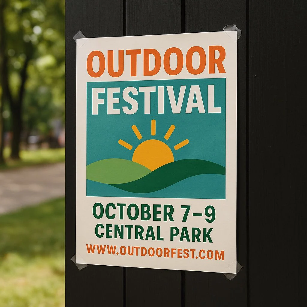 Event posters on poster paper featuring NUtec eco-solvent, mild solvent, and UV-cured inks for events and exhibitions.