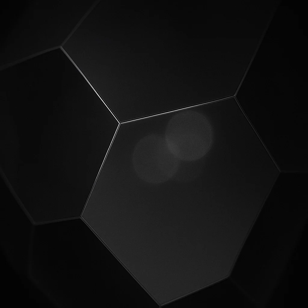 NUtec Digital Ink diamond-patterned background with black hexagonal shapes, showcasing high-quality digital printing ink application
